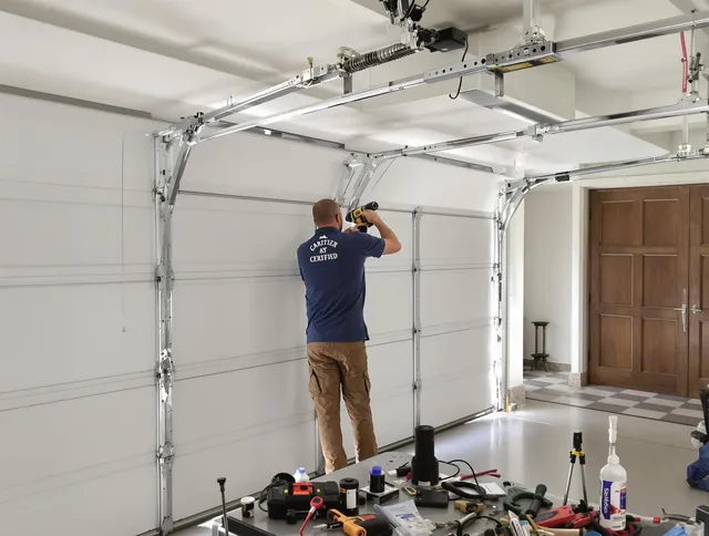 Country Club Garage Door Repair certified technician performing precision garage door repair in Country Club