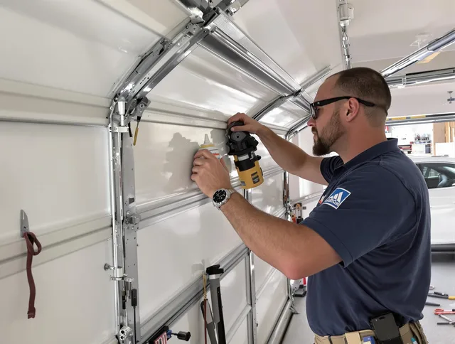 Country Club Garage Door Repair technician quieting a noisy garage door in Country Club